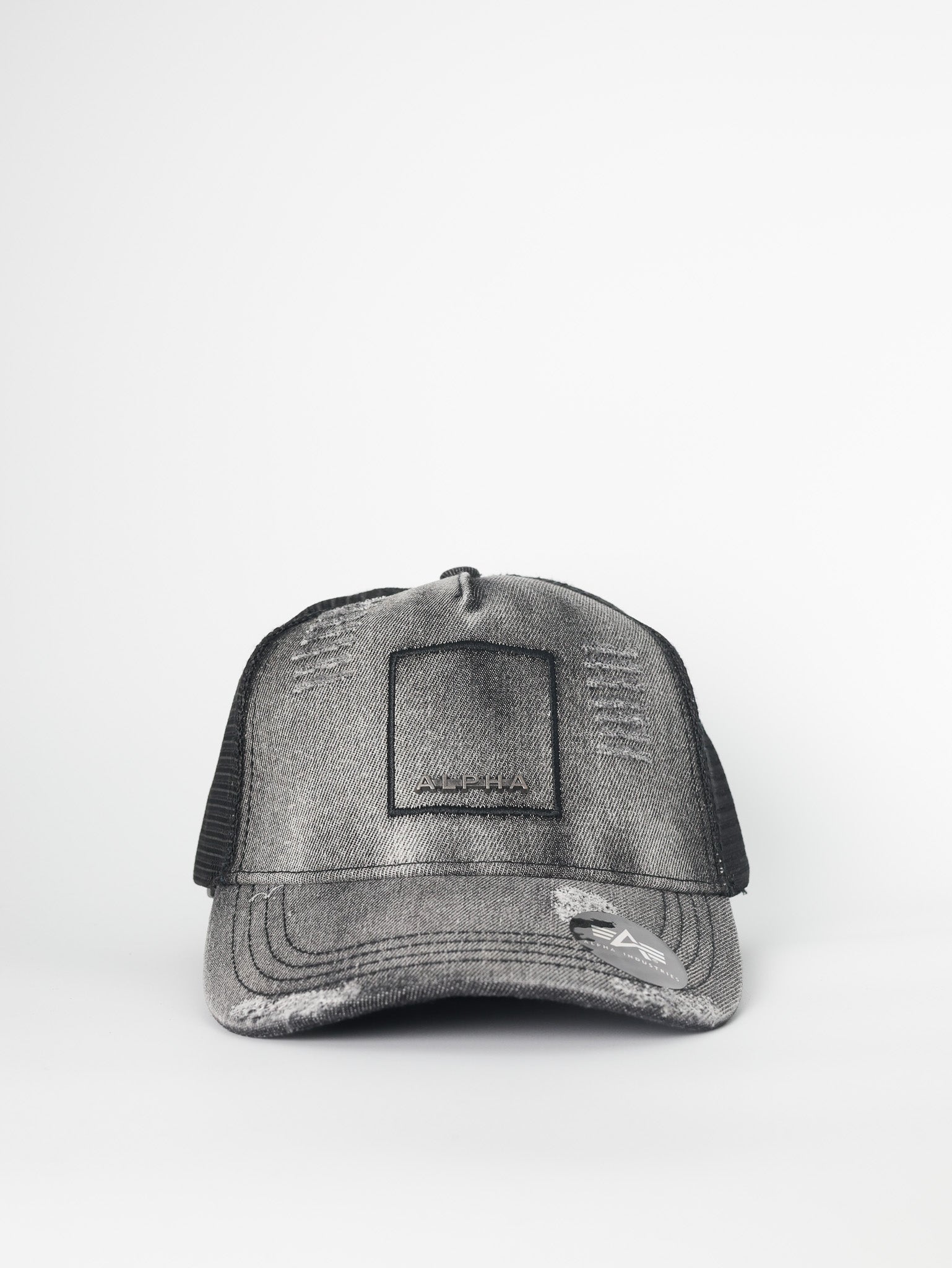 Alpha Cap Denim Trucker Black